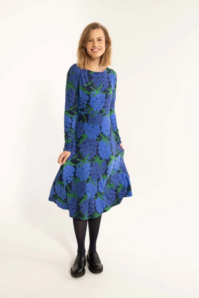 Danefæ ORGANIC - Danesigrid Viscose Slub Dress Deep Blue MAXIBERRY | Dame Kjoler