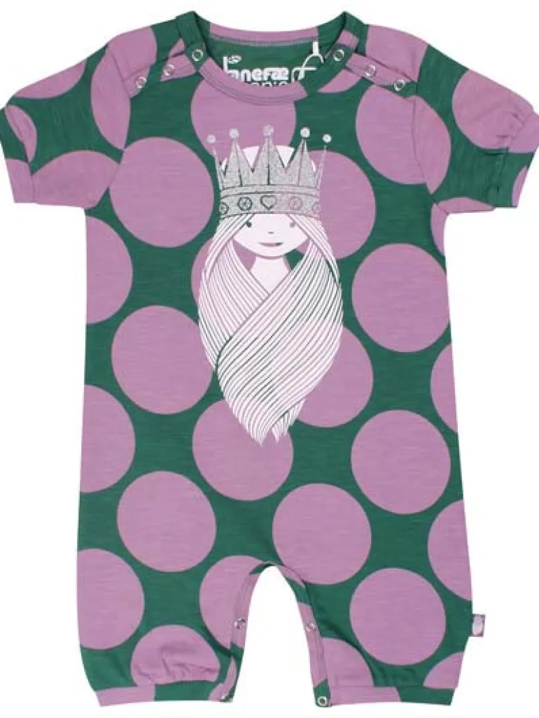 Danefæ ORGANIC - Melise Suit Hunter Green/Warm Viola MEGA DOT | Heldragter