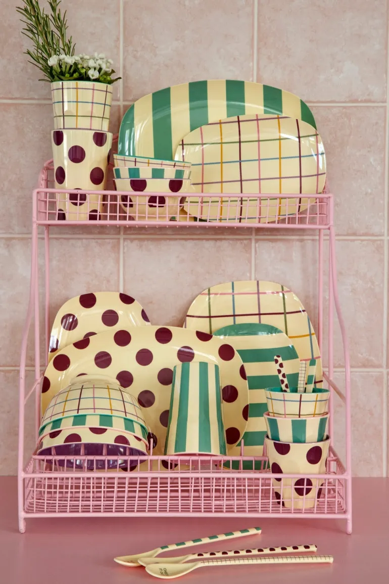 Danefæ Rice Lille Skål Cream Purple Dots Print | Rice