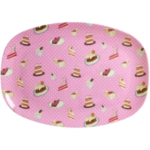 Danefæ Rice Stor Rektangulær Børnetallerken Pink Sweet Cake | Rice