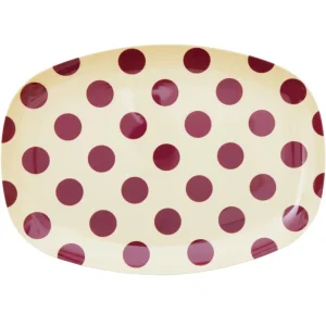 Danefæ Rice Stor Rektangulær Middagstallerken Lilla Dots Print | Rice