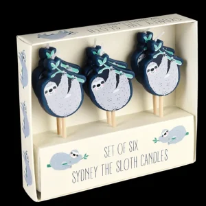 Danefæ RL Party Candles - 6 stk Sydney the sloth | Festudstyr