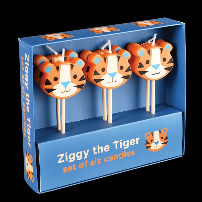 Danefæ RL Party Candles - 6 stk Ziggy the tiger | Festudstyr