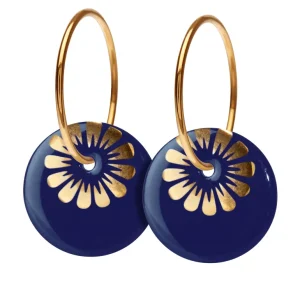 Danefæ Scherning Bloom Øreringe Stor Ultramarine/Guldbelagt | Dame Smykker