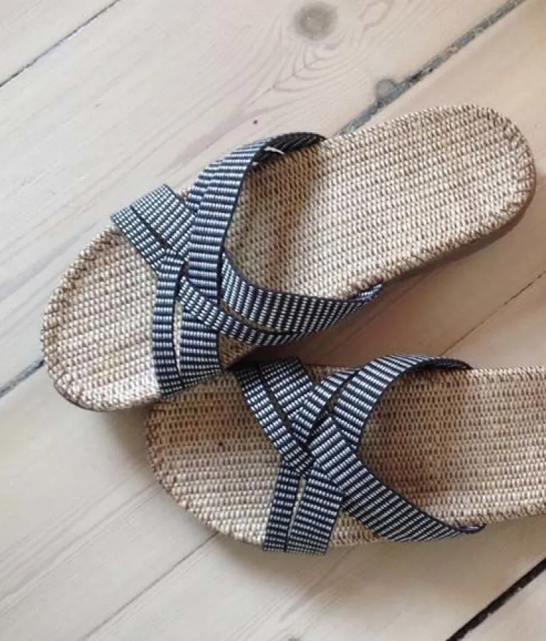 Danefæ Shangies Women Black Stripes | Dame Sandaler