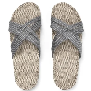Danefæ Shangies Women Grey Stripes | Dame Sandaler