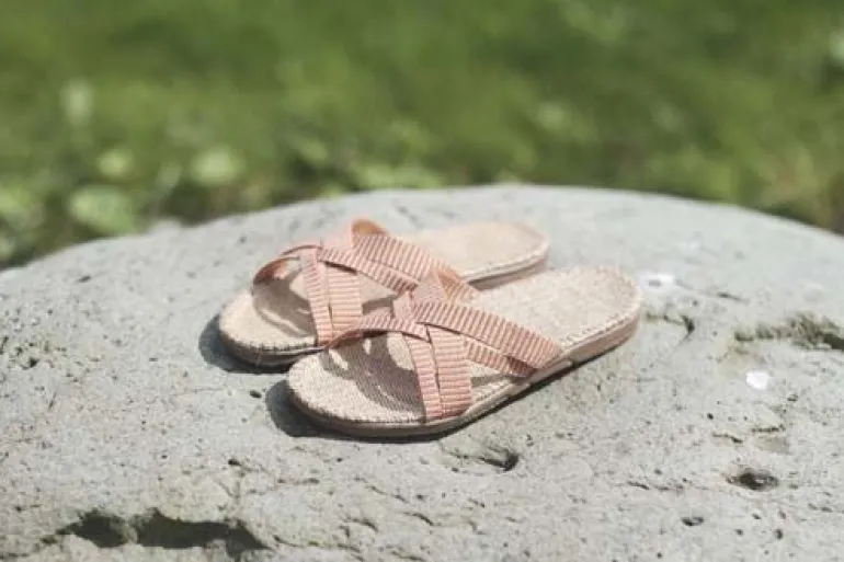 Danefæ Shangies Women Orange Stripes | Dame Sandaler