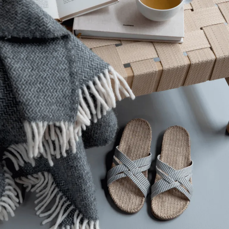 Danefæ Shangies Women White Stripes | Dame Sandaler