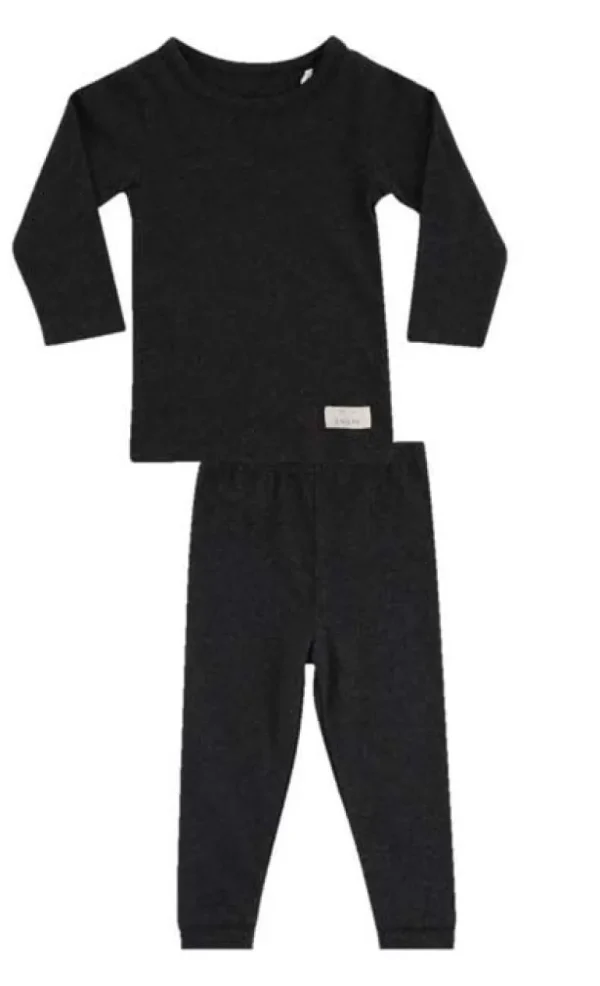 Danefæ SNORK LS Lounge Pyjamas Black Melange Unisex | Børn Nattøj | Nattøj