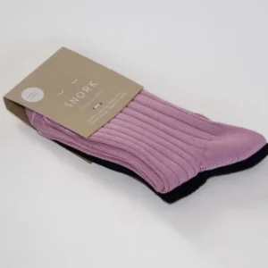Danefæ SNORK Organic Rib Socks 2-Pack Vintage Pink/Black | Børn Strømper