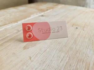 Danefæ Studio 23 Circle Stud Earring Pair Coral | Dame Smykker