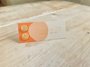 Danefæ Studio 23 Circle Stud Earring Pair Orange | Dame Smykker