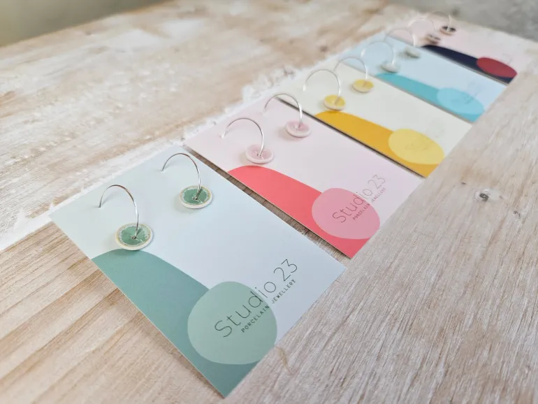 Danefæ Studio 23 Curved Drop Earring Pair Lemon | Dame Smykker