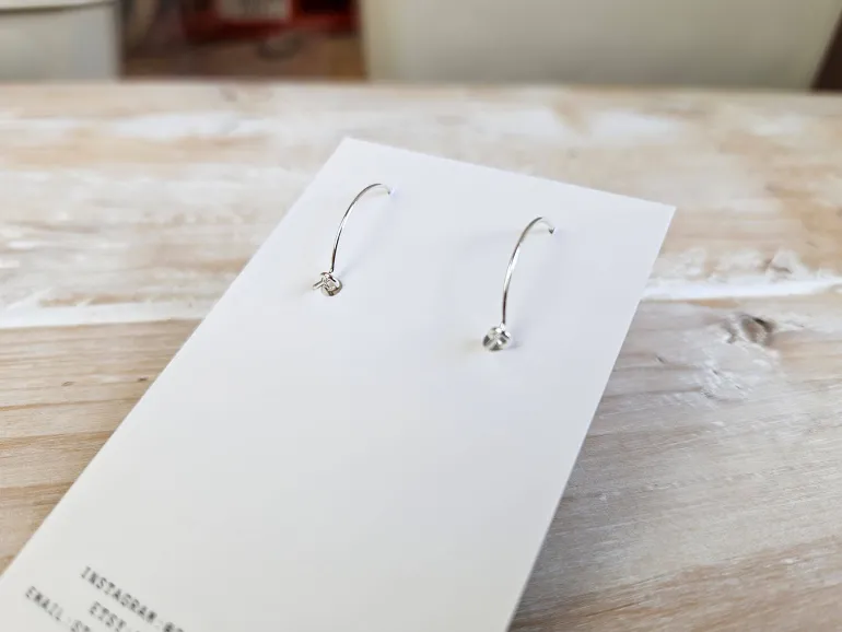 Danefæ Studio 23 Curved Drop Earring Pair Blush Pink | Dame Smykker