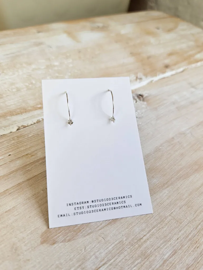 Danefæ Studio 23 Curved Drop Earring Pair Blush Pink | Dame Smykker