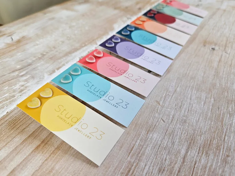 Danefæ Studio 23 Heart Stud Earring Pair Red | Dame Smykker