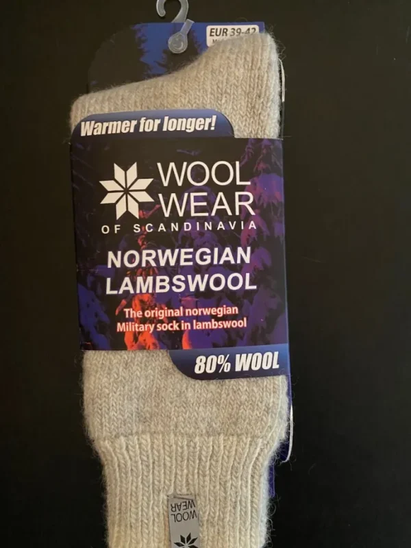 Danefæ WOOLWEAR Ragsok Norsk Lammeuld Grey nr.40 | Dame Strømper
